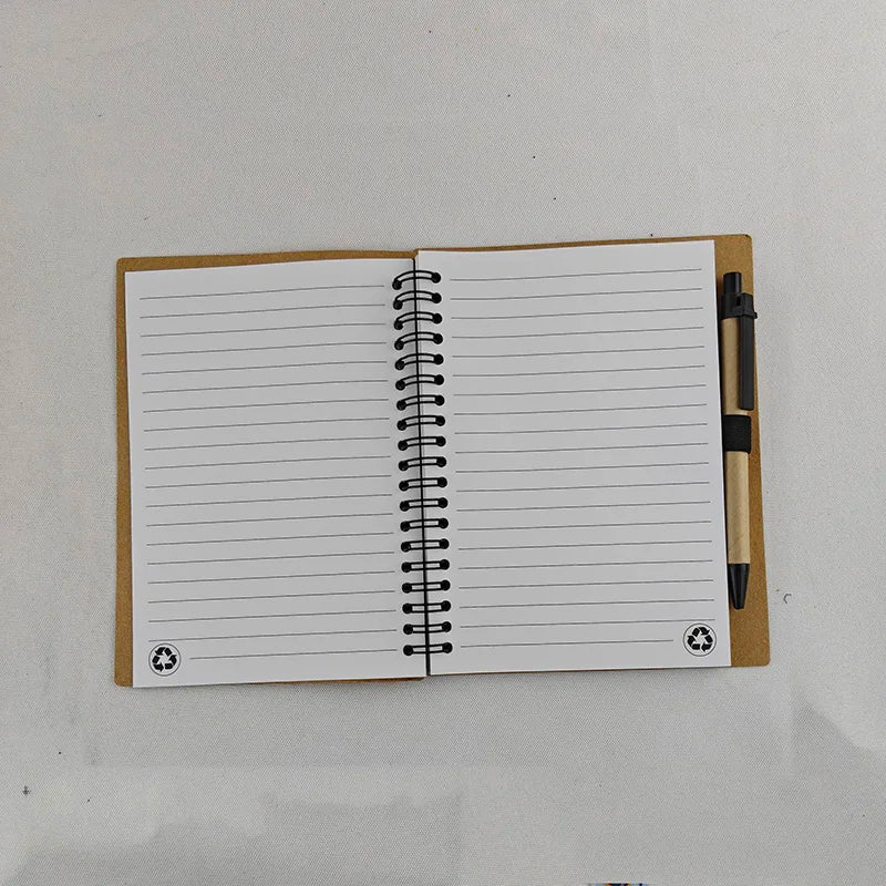 Libreta Corporativa Kraft de Papel Reciclado con Bolígrafo