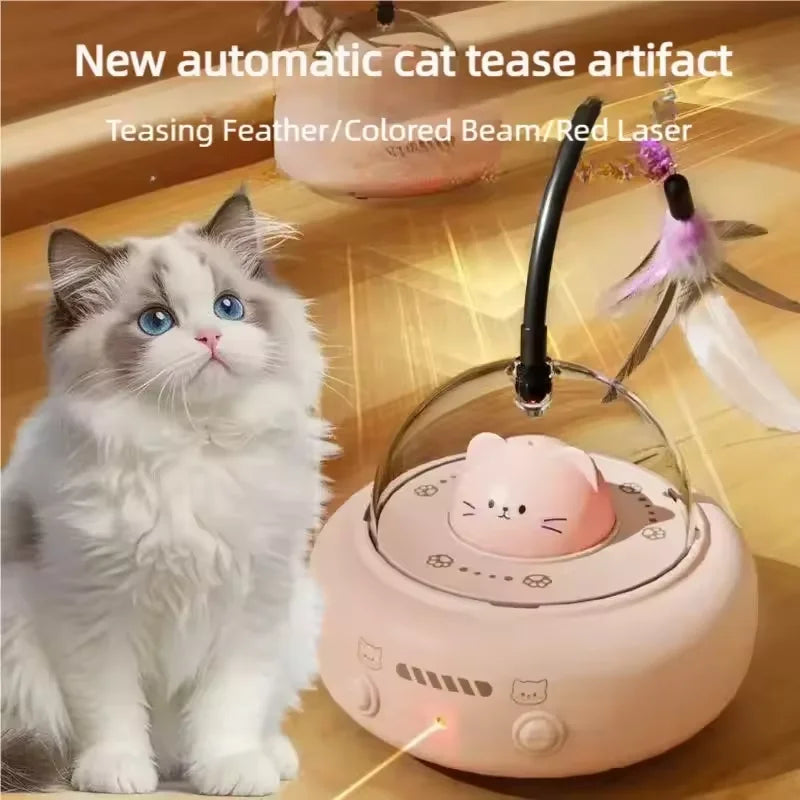 Juguete Interactivo 3 en 1 para Gatos con Láser